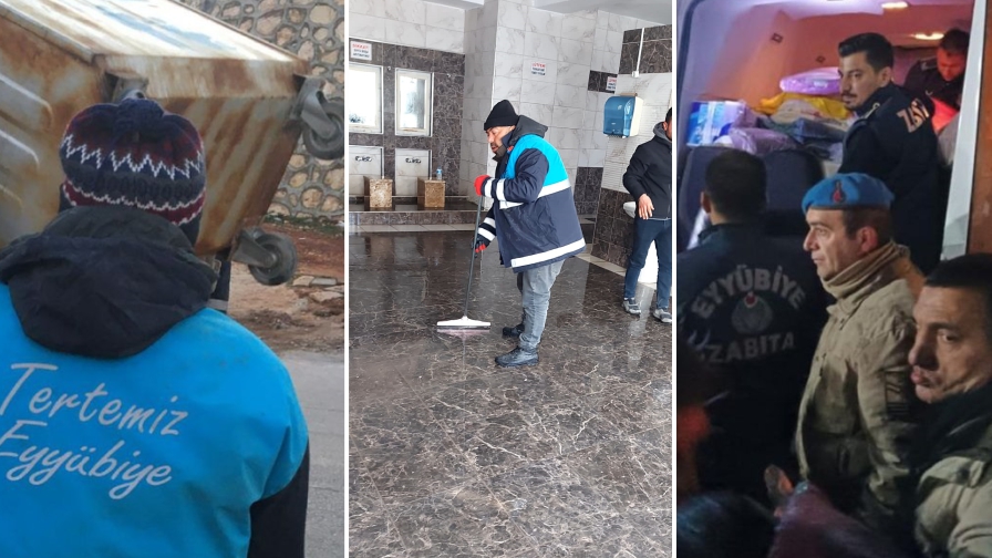 Eyyübiye Belediyesi sivil savunma ekipleri komşu illerde yardıma koştu;