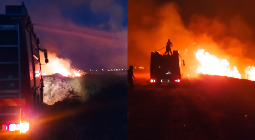 Akçakale’de çıkan anız yangını itfaiye tarafından kontrol altına alındı;