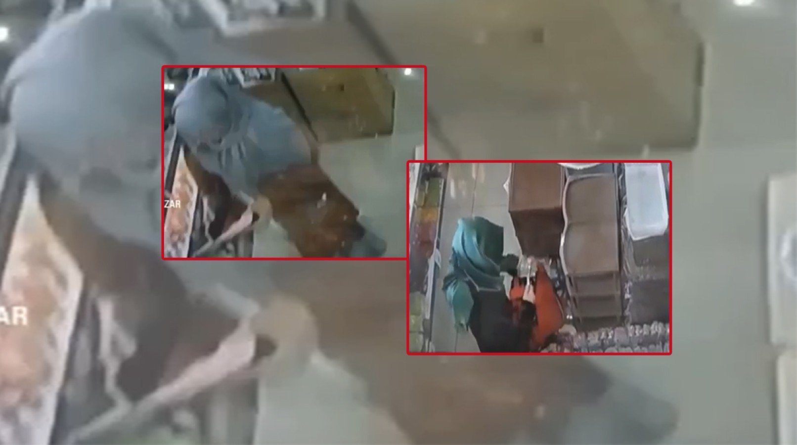Urfa'da züccaciyedeki hırsızlık güvenlik kamerasında;