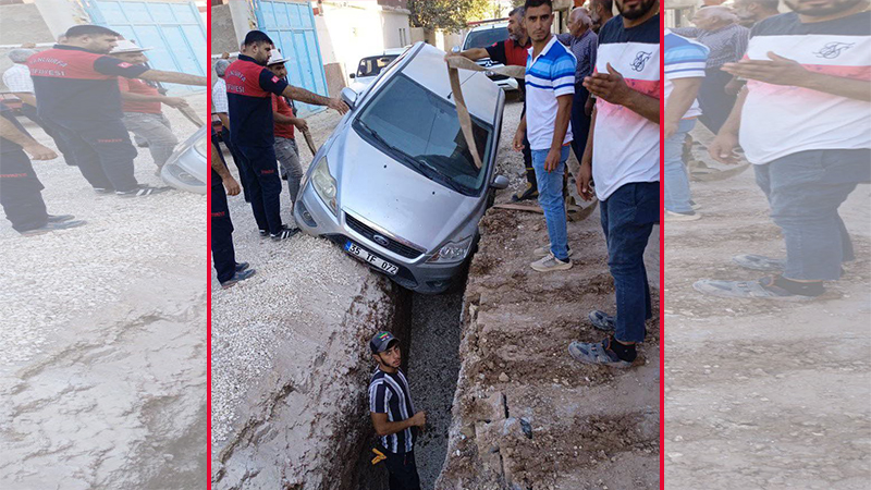 Suruç’ta ilginç ‘çukur’ kazası