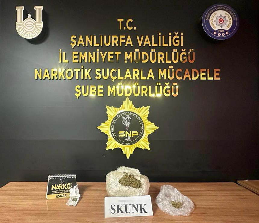 Urfa’da 13 kilo skunk ele geçirildi