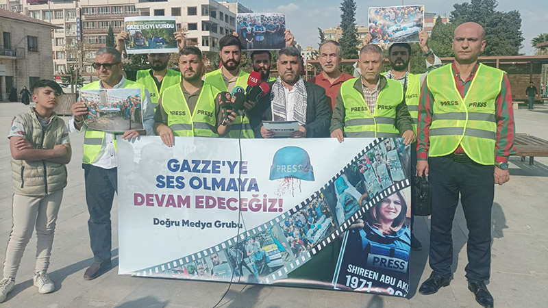 Şanlıurfalı gazetecilerden İsrail saldırılarına protesto