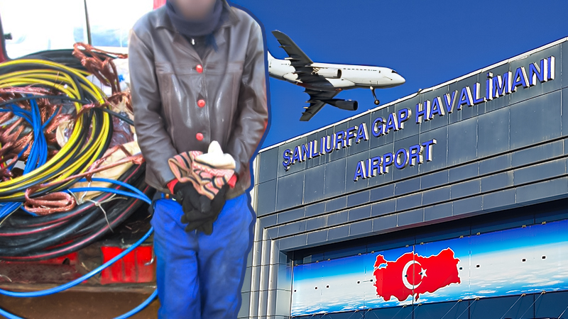 Urfa’da havalimanında bakır kablo hırsızlığı