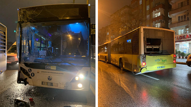 Şanlıurfa’da şehir içi toplu ulaşım otobüsleri çarpıştı!;
