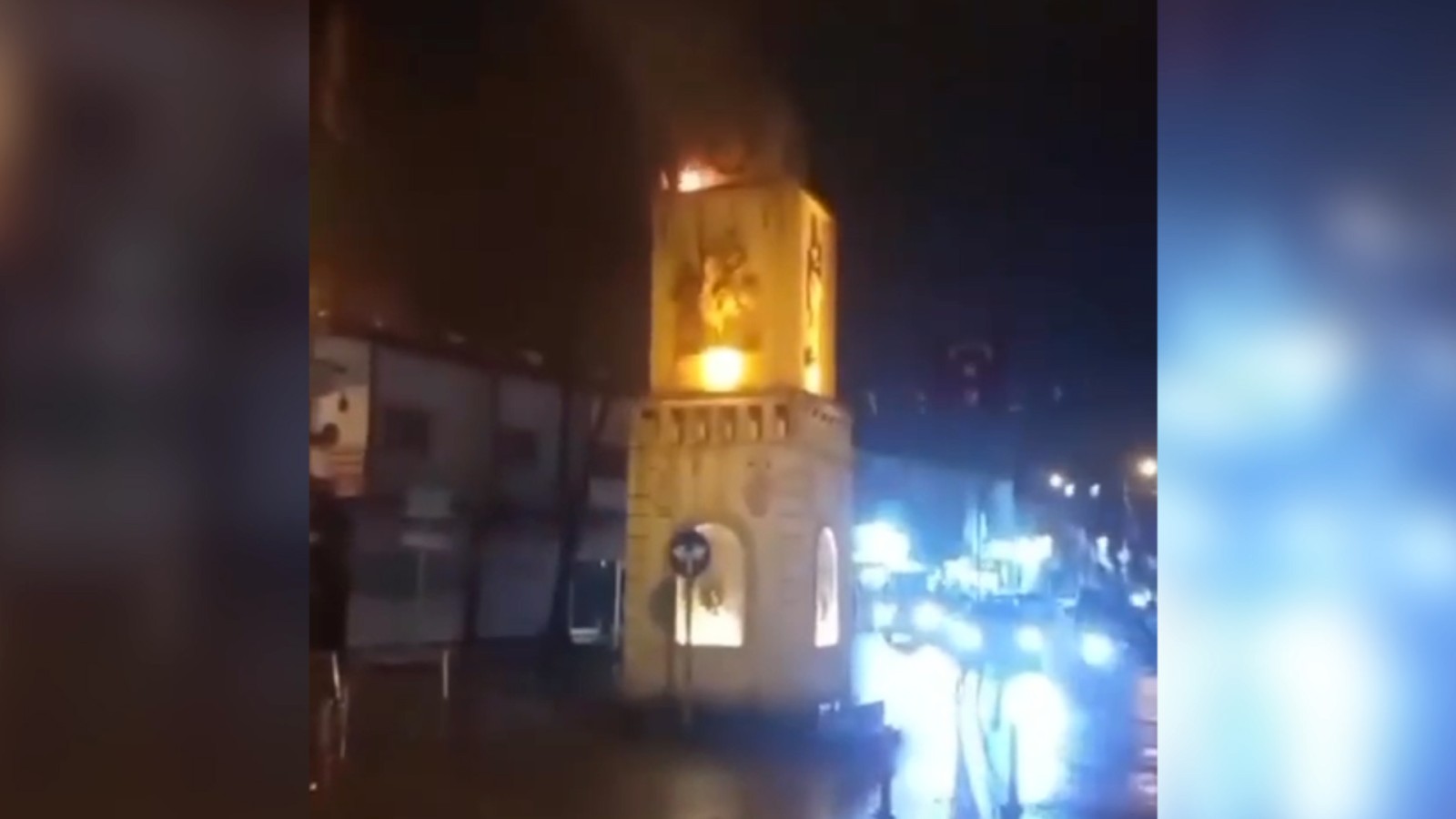 Viranşehir'de saat kulesinde yangın;