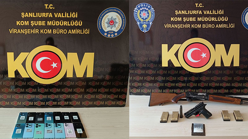 Viranşehir’de asayiş operasyonu: Kaçak telefon, silah ve uyuşturucu ele geçirildi