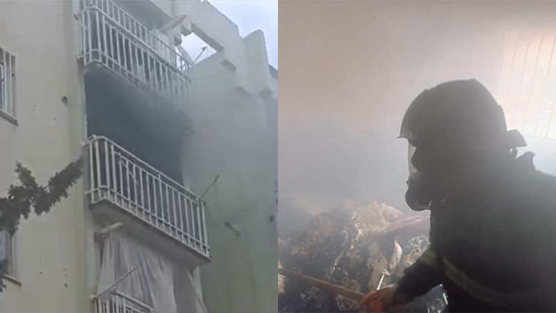 Eyyübiye’de 4 katlı binada yangın çıktı