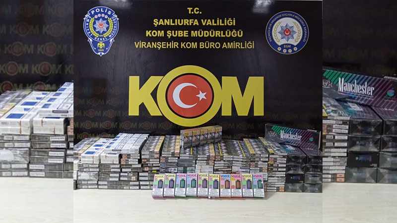 Viranşehir’de kaçakçılıkla mücadele operasyonu: 850 paket gümrük kaçağı sigara ele geçirildi