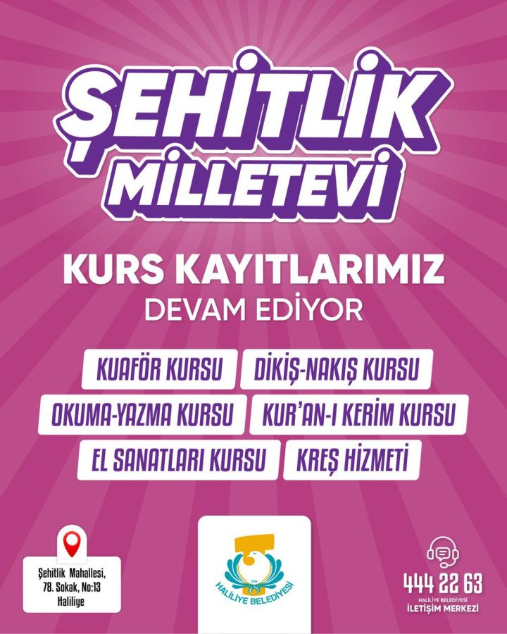Şehitlik Milletevi kurs kayıtları devam ediyor